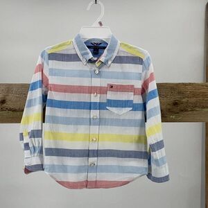$49 Tommy Hilfiger Boys Button Down Shirt NWT Stripes LongSleeve